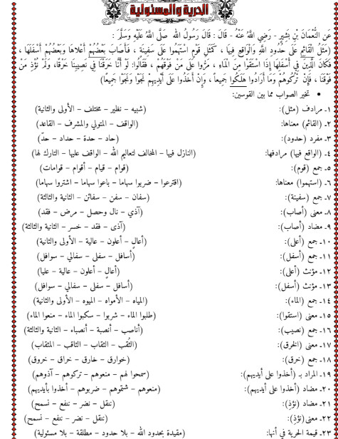 مذكرة نحو للصف السادس الابتدائي الترم الثاني pdf